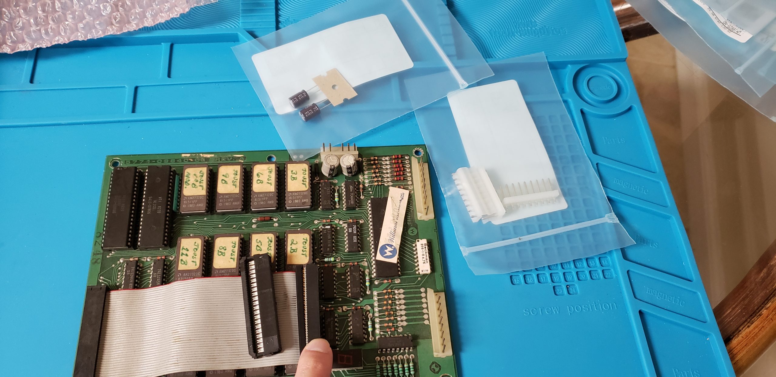 ROM board and new ribbon cable connector