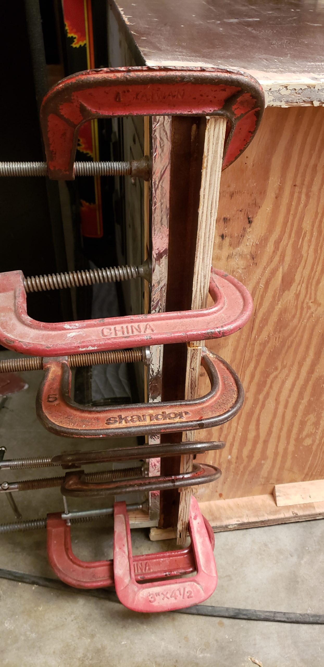 clamps on wood