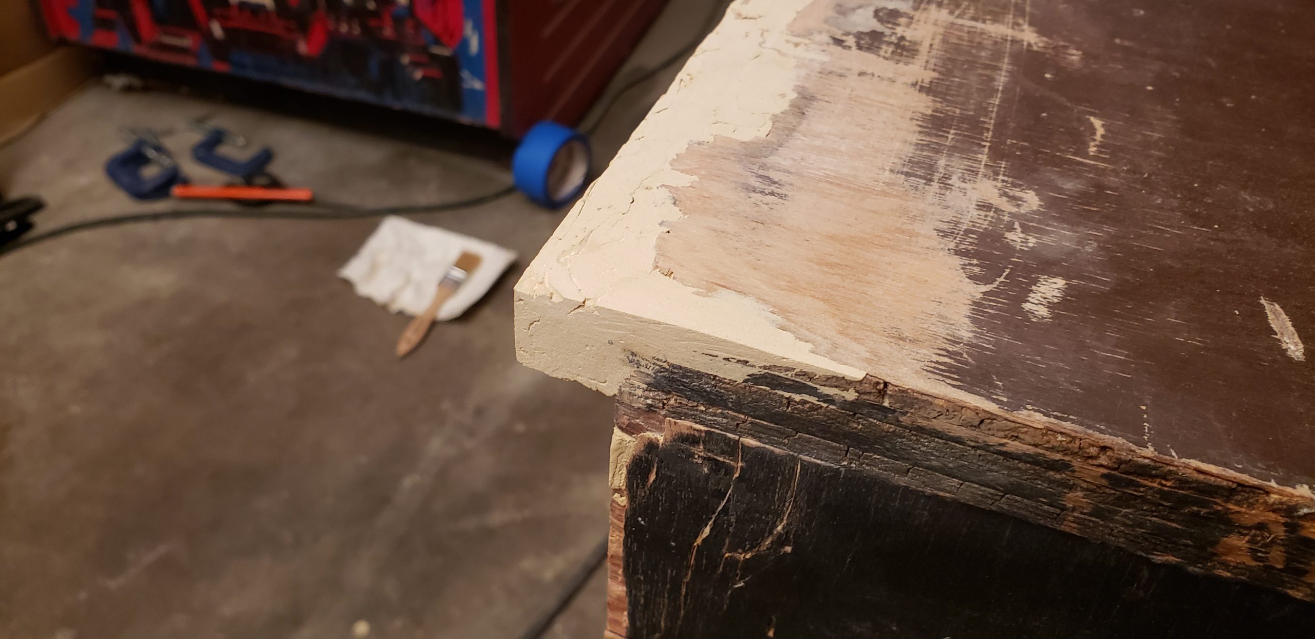 repaired section of wood